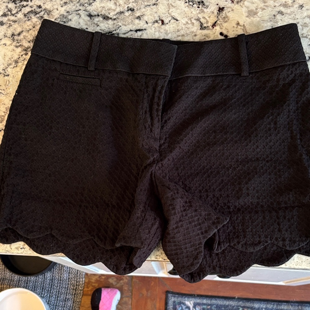 LOFT Black Textured High Waist Shorts